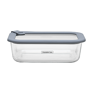Pote de Vidro Tramontina Vittra Retangular com Tampa de Vidro Hermética de Silicone 1,52 L