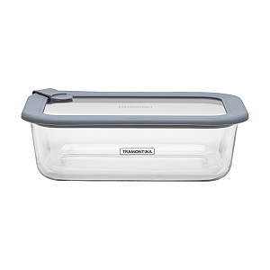 Pote de Vidro Tramontina Vittra Retangular com Tampa Hermética de Silicone 0,37 L