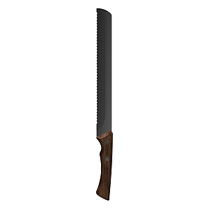 Faca Serrilhada Tramontina Churrasco Black com Lâmina em Aço Inox Escurecido e Cabo de Madeira 10"