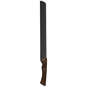 Faca para Fatiar Tramontina Churrasco Black com Lâmina em Aço Inox Escurecido e Cabo de Madeira 12"