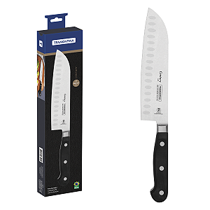 Faca Santoku Tramontina Century com Lâmina em Aço Inox e Cabo em Policarbonato Preto e Fibra de Vidro 7"