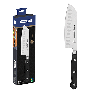 Faca Santoku 5" Tramontina Century com Lâmina em Aço Inox e Cabo em Policarbonato Preto e Fibra de Vidro