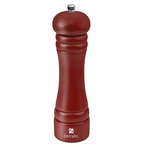 Moedor de Sal e Pimenta em Madeira 20cm Soft Touch Hercules Vermelho MO40-20VM