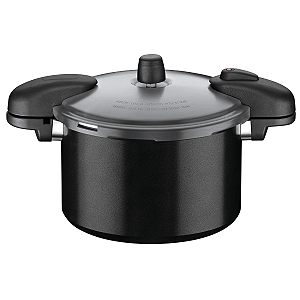 Panela de Pressão Tramontina Valência Black em Alumínio com Revestimento Cerâmico Preto 24 cm 7 L
