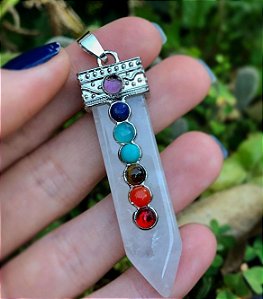Pingente Chakras - Quartzo Branco