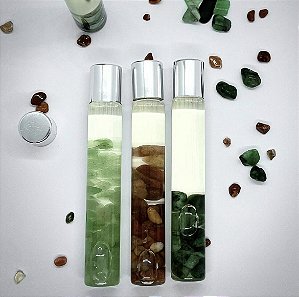 Rollon de Óleos Essenciais com Cristais naturais