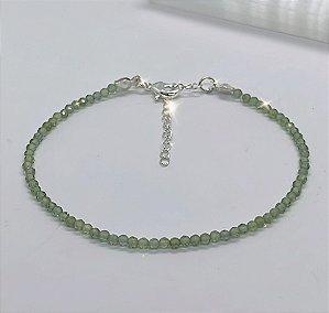 Pulseira Minimalista Quartzo Verde - 2mm