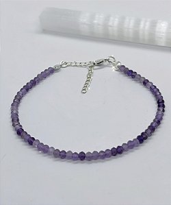 Pulseira Ametista facetada - 4mm