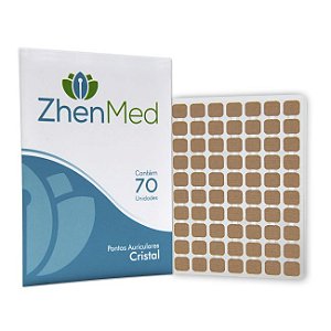 PONTO CRISTAL PARA AURICULOTERAPIA - 70UN - ZHENMED ESPARADRAPO QUADRADO