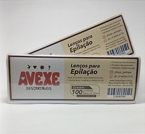 Lenços epilatórios 100und 7,35x20cm gramatura 100