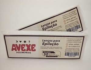 Lenços epilatórios 50 unds   7,35x20cm gramatura 100