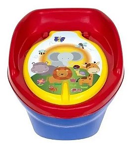 Troninho Infantil Penico Bichinhos Styll baby Azul e Vermelho