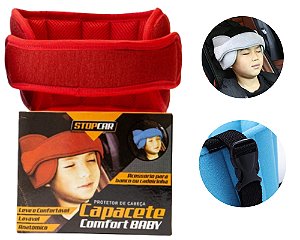 Capacete Suporte Apoio Protetor Para Cabeça Criança Passeio Vermelho