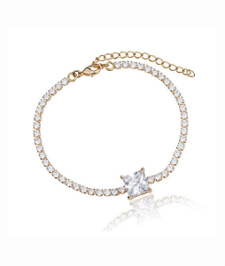 Pulseira Riviera com Zircônia Quadrada Maior