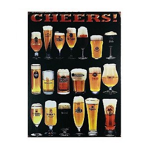 Placa Decorativa Cheers Cervejas Importadas MDF 18x24cm