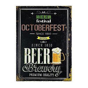 Placa Decorativa Beer Festival Oktoberfest MDF 18x24cm