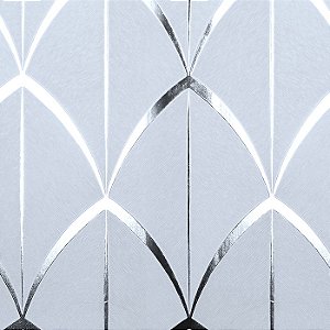 Papel de Parede Kantai Coleção White Swan Geométrico Cinza Claro Com Brilho Laminado
