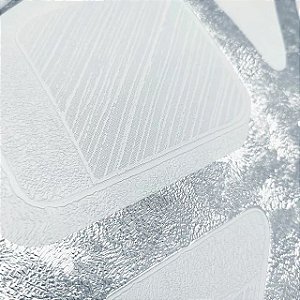 Papel de Parede Kantai Coleção White Swan Geométrico Estilizado Gelo com Brilho Metálico