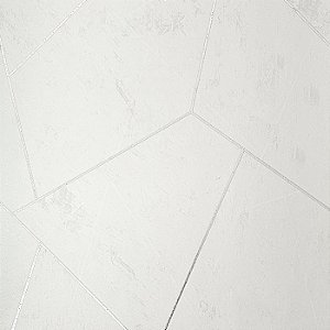 Papel de Parede Kantai Coleção White Swan Geométrico Off-White com Fio Prata