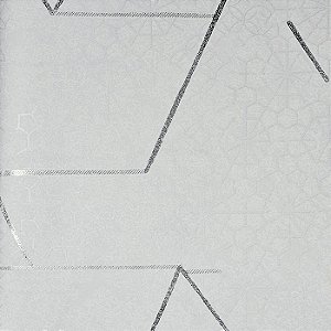 Papel de Parede Kantai Coleção White Swan Geométrico Abstrato Cor Gelo com Brilho Metálico