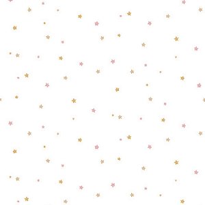 Papel de Parede Infantil Estrelas Tons de Rosa e Bege - Coleção Yoyo 2 Kantai