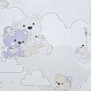 Papel de Parede Infantil Ursinhos Lilás - Coleção Yoyo 2 Kantai