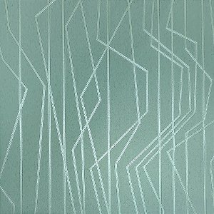 Papel de Parede Linhas Geométricas Verde com Brilho - Coleção Grace 4 Kantai