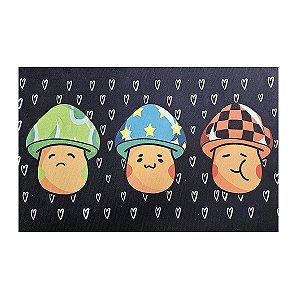 Tapete Capacho Antiderrapante Cogumelos 60x40cm
