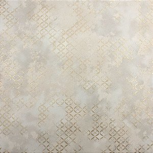 Papel de Parede Geométrico Cinza Azulado com Brilho Dourado - Coleção Poet Chart 4 | Kantai