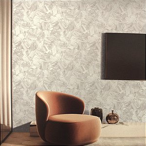 Papel de Parede Textura Espatulada Bege com Brilho - Coleção Poet Chart 4 | Kantai