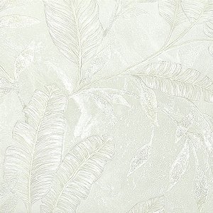 Papel de Parede Folhagem Off-White e Dourado Com Brilho - Coleção Adi Tare 2 | Kantai