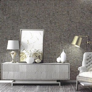 Papel de Parede Textura Geométrica Cinza Brilho - Coleção Criativo 3