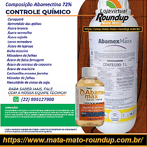 Acaricida Abamectina Max Fracionado 50 ml - 72%Abamexx 4X mais forte