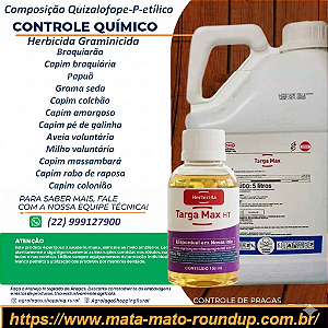Herbicida Graminicida Targa Max Fracionado 100ml - Composição Quizalofope-P-etílico