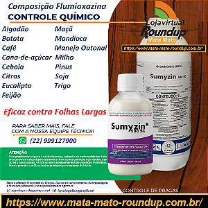 Herbicida Sumyzin 500 SC Fracionado 100 ml- Composição Flumioxazina