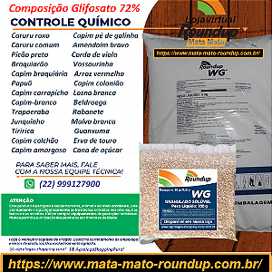 Herbicida Roundup WG720 Fracionado 100 gr - Glifosato 72% - Mata Mato Granulado