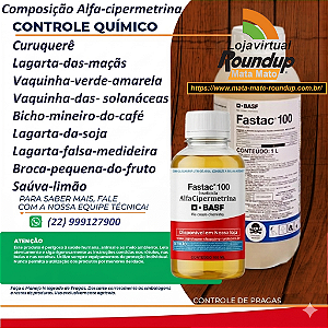 Inseticida Fastac 100 SC Fracionado 100 ml - Alfa Cipermetrina - Algodão, Batata, Café, Soja e Tomate