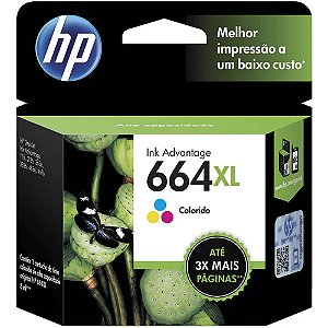 Cartucho de Tinta HP Original F6V30AB 664XL Color