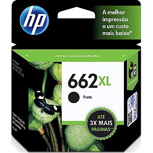 Cartucho de Tinta HP Original CZ105AB 662XL Preto