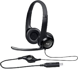 Headset Com Microfone Preto H390 Logitech