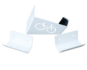 KIT C/ 3 SUPORTE HORIZONTAL DE BICICLETA BRANCO