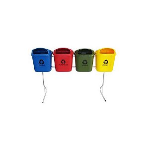 Conjunto para Coleta Seletiva com 4 Cestos 20L