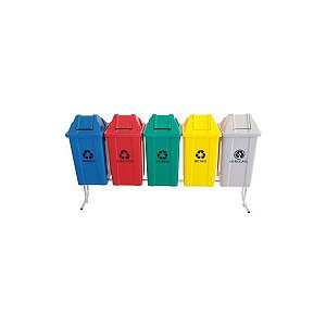 Conjunto para Coleta Seletiva com 5 Cestos 60L