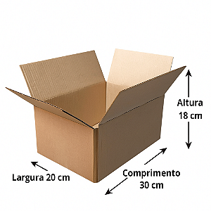 CAIXA DE PAPELÃO DUPLO 30 X 20 X 18- CAIXA Nº 01 DUPLA