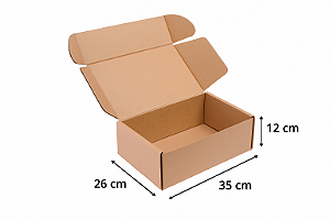 KIT COM 100 CAIXA DE PAPELÃO 35 X 26 X 12