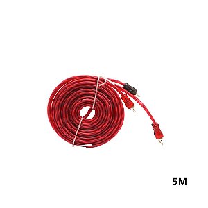 Cabo Rca KX3 Eco Injetado Vermelho Flexível - 5 Metros