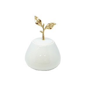 Pote Decorativo Cerâmica Verde Claro Apple Pequeno