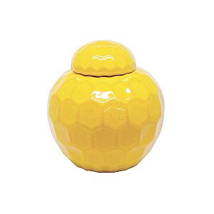 Pote Decorativo Cerâmica Amarelo Sol Pequeno