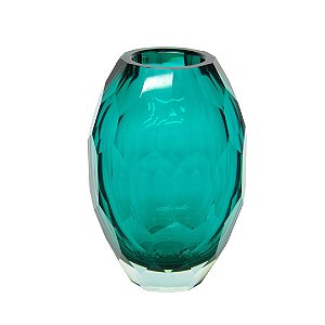 Vaso Decorativo Enfeite Verde Geométrico Médio