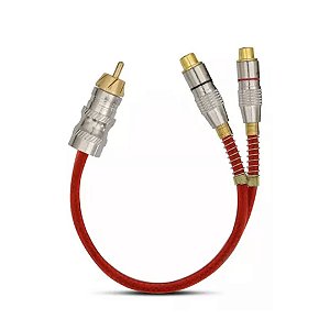 Cabo Rca 2 Fêmeas 1 Macho Vermelho para uso Automotivo